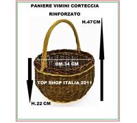 PANIERE DM.34 BOMBATO VIMINI CORTECCIA RINFORZATO CESTO CESTINO PANARO 11 2023