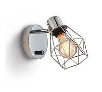 Paniere in metallo sconde a parete a parete con interruttore dimmerabile, moderno raccordo per lanterna, lampada da decorazione interna nordica, lampadina da golfball di metà secolo E27 Apparecchio