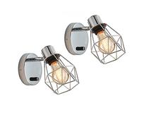 Paniere in metallo sconde a parete a parete con interruttore dimmerabile, moderno raccordo per lanterna, lampada da decorazione interna nordica, lampadina da golfball di metà secolo E27 Apparecchio