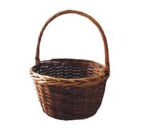 Paniere Vimini 30x40h cm Rattan Marrone Noce Intrecciato Cesto Frutta Picnic