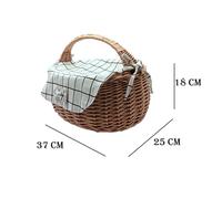 paniere vimini per pic nic cestino gita spiaggia cesto con manico e fodera pane