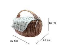 paniere vimini per pic nic cestino gita spiaggia cesto con manico e fodera pane