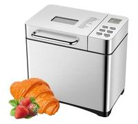 Panificatore di acciaio inossidabile, 17 panificatore da 1 2 LB con distributore di frutta secca, pannello di ceramica non aderente e pannello tattile digitale, 3 dimensioni del pane