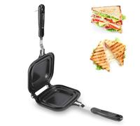 Paninaro tostato, doppio lato non antiaderente Stovetop Toastie Maker Panini Press Grill Flip Pan con maniglie resistenti al calore per la casa cucina all'aperto campeggio