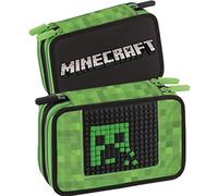 Panini Minecraft Astuccio scolastico Corredo 3 Zip Pieno di Cancelleria