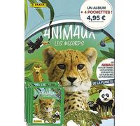 Panini Monde des Animaux-Les Records Album + 4 tasche, 004625SPCFGD