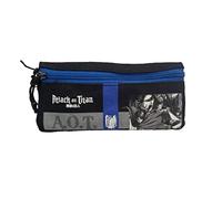 Panini spa Astuccio Scuola Attacco dei Giganti Tombolino Vuoto Blu 18x8 cm + Omaggio Portachiavi Cubo
