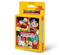 PANINI STICKERS DRAGON BALL UNIVERSAL ECOBLISTER 5 BUSTINE (25 FIGURINE)+ 1 CARD