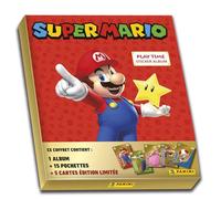 Panini Super Mario Adesivi - Cofanetto di 1 album + 15 tasche + 5 carte edizione limitata Gold, 004218MCOUAFGDC