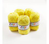 Panini Tessuti, 5 Gomitoli Lana Craft - Made in Italy - Disponibile più colori per lavori ai ferri n 3.5 e 4-50g 133 m - Fai da te, Filati, Lana