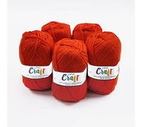 Panini Tessuti, 5 Gomitoli Lana Craft - Made in Italy - Disponibile più colori per lavori ai ferri n 3.5 e 4-50g 133 m - Fai da te, Filati, Lana