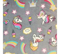 Panini Tessuti, Pile Mano Cachemire Unicorni Sfondo Grigio, Venduto Al Metro, 1 qtà = 100 cm; 2 qtà = 200 cm - Abbigliamento, Creazioni Handmade e Arredo d'interni