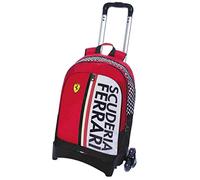 Panini Zaino Organizzato Con Trolley Staccabile New Ferrari Kids, Bagagli Valigia Bambino, Rosso, L