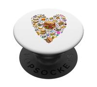 Panino a forma di cuore Divertente Vintage Fast Food Amante PopSockets PopGrip Adesivo