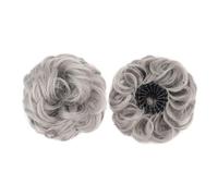 Panino per capelli Extension for chignon spettinato sintetico, chignon soffice, design a nido d'uccello, ondulato retrattile(Gray)