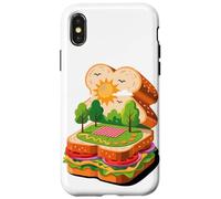 Panino Picnic Paesaggio Lattuga Pomodoro Sole Natura Pane Custodia per iPhone X/XS