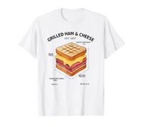 Panino PROSCIUTTO E Formaggio GRIGLIATO Deconstructo Maglietta con Stampa Grafica Economica, Uomo, Bianco, S