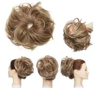 Panino sintetico per capelli disordinato Fascia elastica per capelli Ricci Parrucchino per donna Scrunchy Grigio Marrone Nero Updo Ciambella Chignon-12H24-T-China