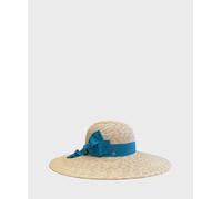 Panizza cappello in paglia a tesa larga con nastro verde VE005.P5.NAT