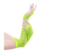 Panja Short Net Guanti in rete elasticizzati, guanti lunghi (bianco, nero, rosso, verde, viola, giallo, blu, arancione, rosa, arcobaleno, bianco strass, nero, giallo fluo, Taglia unica