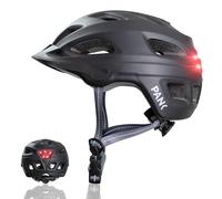 PANK Casco Bici Uomo - Certificato CE, Con Luce di LED - Casco Mtb Uomo, 325g Leggero, Adatto per Monopattino Elettrico Adulti Mountain Bike, nero 54-61 cm