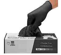 PANKTI 100 Guanti monouso in nitrile nero - senza lattice e senza polvere guanti nitrile - Ideali per Tatuatori, Ambiti Medici, Centri Estetici, Manipolazione Alimenti (Taglia, XL)