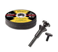Panlen Set di 10 dischi da taglio e mandrino di montaggio per smerigliatrice da 7,6 cm e 3/8"