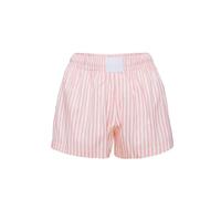 PanLidapan Pantaloni da casa a righe da donna traspiranti elastici in vita pantaloncini estivi casual corti pantaloni semplici per donne carine, rosa, L