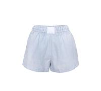 PanLidapan Pantaloni da casa a righe da donna traspiranti elastici in vita pantaloncini estivi casual corti pantaloni semplici per donne carine, Blu, S