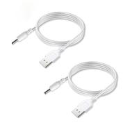 Panlouting 2 Pack | Cavo di Alimentazione USB a DC 3,5 x 1,35mm 5V Cavo di Ricarica | 100cm | Per Strisce Luminose a LED USB, Torce, Lampade da Tavolo, Ventilatori, Orologi, Altoparlanti
