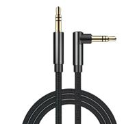 Panlouting Cavo Audio Aux 3,5mm | 2 Metri | Angolo Retto 90 Gradi | Cavo a Spina Nyloneflecht per Auto, Cuffie, Altoparlanti, Impianto Stereo