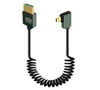 Panlouting HDMI 2.1 a Micro HDMI 90 Gradi Cavo di Prolunga Spirale | 8K Ultra Alta Velocità | Per Registratore Atomos Ninja V, Display Feelworld, Sony A7iv, Z CAM E2, Sony FS5 FS7 A7S3