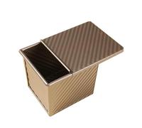 Panna di Pagnotta con Copertura, Scatola Tostato Senza Bastone in Acciaio a Carbone Dorato con Coperchio, Squisito Stampo di Toast a Toast con Strumenti di Cottura per Forno (L 11.6x10x11cm)