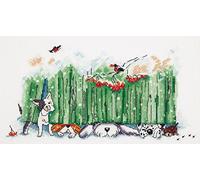 Panna Kit per ricamo a punto croce, motivo: museruole curiose, 27 x 15 cm