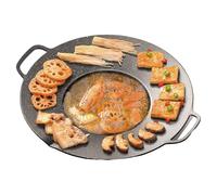 Panna per piastra - Panna per grill barbecue | Padelle fritte set | Pentole rotonde in cucina | Panne alla griglia in lega di alluminio con manici | STANDOP PER INFIGLIO CAMPIGLIO CAMPAGGIO BBQ PASSAG