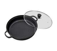 Panne di frittura non stick - padelle non tossiche | Pentola a piastra in ghisa rotonda a induzione con coperchio chiaro | Padella di pentole maniglia a calore, strumento da cucina per snack per la co