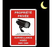 Panneau Camera Surveillance Aluminium Réfléchissante 250x180mm Panneau Propriété Privée sous Vidéo Surveillance Panneau Maison Sous Vidéo Surveillance Métal Etanche, Impression Résistant aux UV