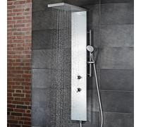 Panneau de douche HSK LAVIDA Plus, sans fonction antisurtension, élément de commande 2 voies, 1900018-42, 1900018-42, Versione: Acciaio inox lucido, con vetro frontale Bianco