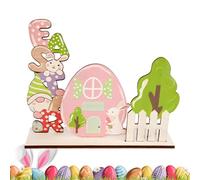 Panneau In Bois De Pâques - Décorations Di Pâques Pour Table, Décorations Di Maison De Lapin Gnome De Pâques en Bois | Centre De Tavolo A Forma Di Lapin Et De Cabine De Bonbons À Fleurs, Décoration Ar