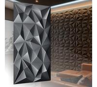 Pannelli 3D in polistirene XPS, moderni pannelli da parete e soffitto, pannelli da parete, leggeri flessibili, 100 cm x 50 cm, 5 m², 10 pezzi (nero 03)
