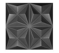 Pannelli 3D in polistirene XPS, moderni pannelli di rivestimento da parete e soffitto, pannelli da parete, leggeri flessibili, 50 x 50 cm, 3 m², 12 pezzi (nero 01)