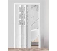 Pannelli a fisarmonica pieghevoli salvaspazio bianchi a fisarmonica, per bagno e camera da letto, in acrilico e PVC, avvolgibili, 111 x 203 cm