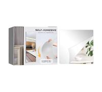 Pannelli a specchio 12 pezzi piastre quadrate acriliche autoadesive | Pellicola a Specchio Flessibile Dimensioni 9.9 x 9.9 Centimetri Adatta per Garage Armadio Camera da Letto