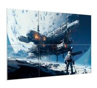 Pannelli acustici artistici, 6 pack grandi dipinti da parete autoadesivi, per decorazione parete, pannelli fonoassorbenti per studio di registrazione (180×120CM, StarWar)