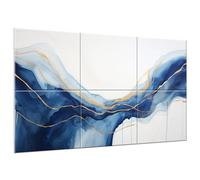 Pannelli acustici artistici, 6 pack grandi dipinti da parete autoadesivi, per decorazione parete, pannelli fonoassorbenti per studio di registrazione (120×68CM, BlueGradient)