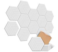 Pannelli acustici autoadesivi da 12 pezzi, pannelli in schiuma acustica fonoassorbente JAMELO con motivo quadrato Pannelli da parete fonoassorbenti ad alta densità per casa studio ufficio