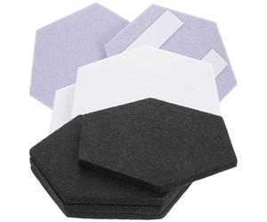 Pannelli Acustici Esagonali 12 Pezzi per Parete, Controllo Eco | Feltro, Chiusura a Strappo Inclusa, per Studio Domestico e Ufficio, Profilo Elegante, senza Cattivi Odori