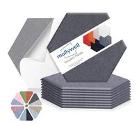 Pannelli acustici esagonali, ad alta densità, a prova di suono, piastrelle decorative in feltro, riduzione del rumore, per soffitti, casa, ufficio e sala giochi (grigio luna), 35 x 30 x 1 cm,