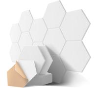Pannelli acustici esagonali autoadesivi, confezione da 12 pezzi, 30,5 cm x 25,4 cm x 1 cm