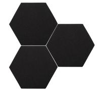 Pannelli acustici esagonali neri, 3 pezzi